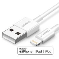  USB kabelis Ugreen US155 MFi USB to Lightning 2.4A 1.0m white 